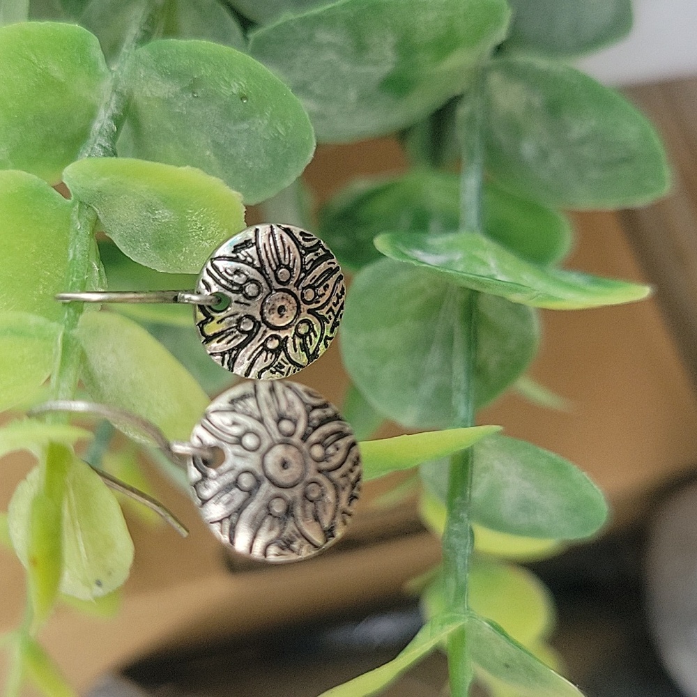Sterling Silver radiant pendant earrings Estate